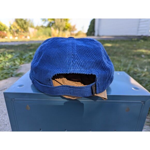 VTG Corduroy Ski Trucker Hat OS Retro Colorful Embroidered Bump Bonnetts Blue - Picture 7 of 11